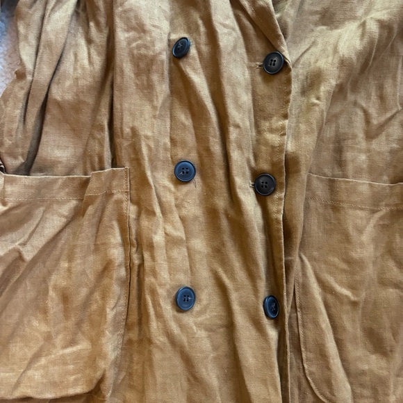 Zara Tan Double-Breasted Trench Coat Dress NWT - Picture 6 of 13